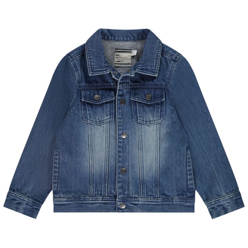 Veste en jean effet délavé pour garçon - Bleu moyen