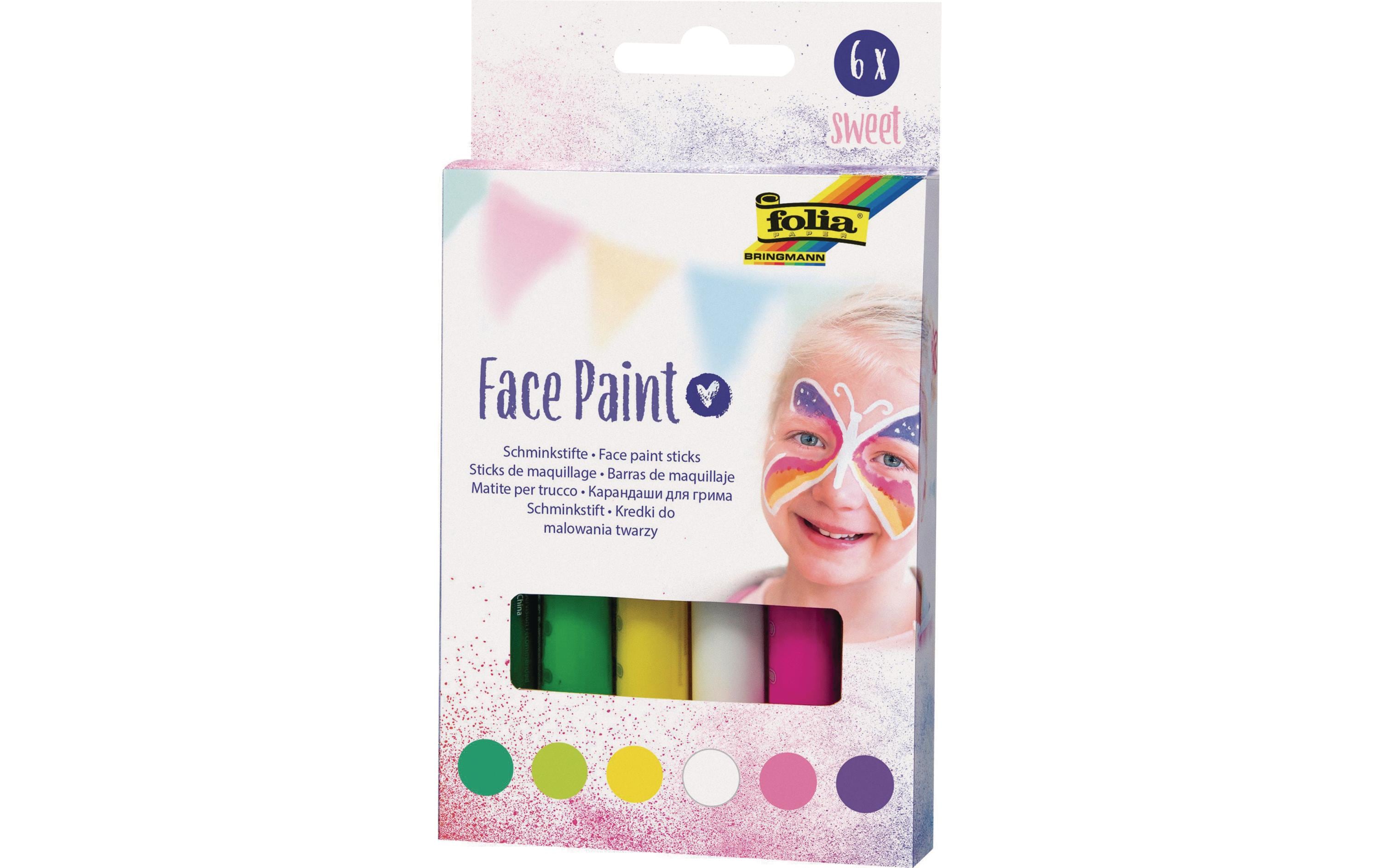 Schminkfarbe Sweet 6 StückSchminkstifte der ideale Begleiter für Kostümparties