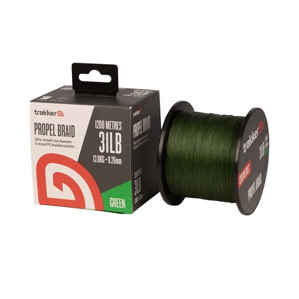 Tresse carpe verte 0.26mm 13.8kg 1200m Trakker Propel Braid