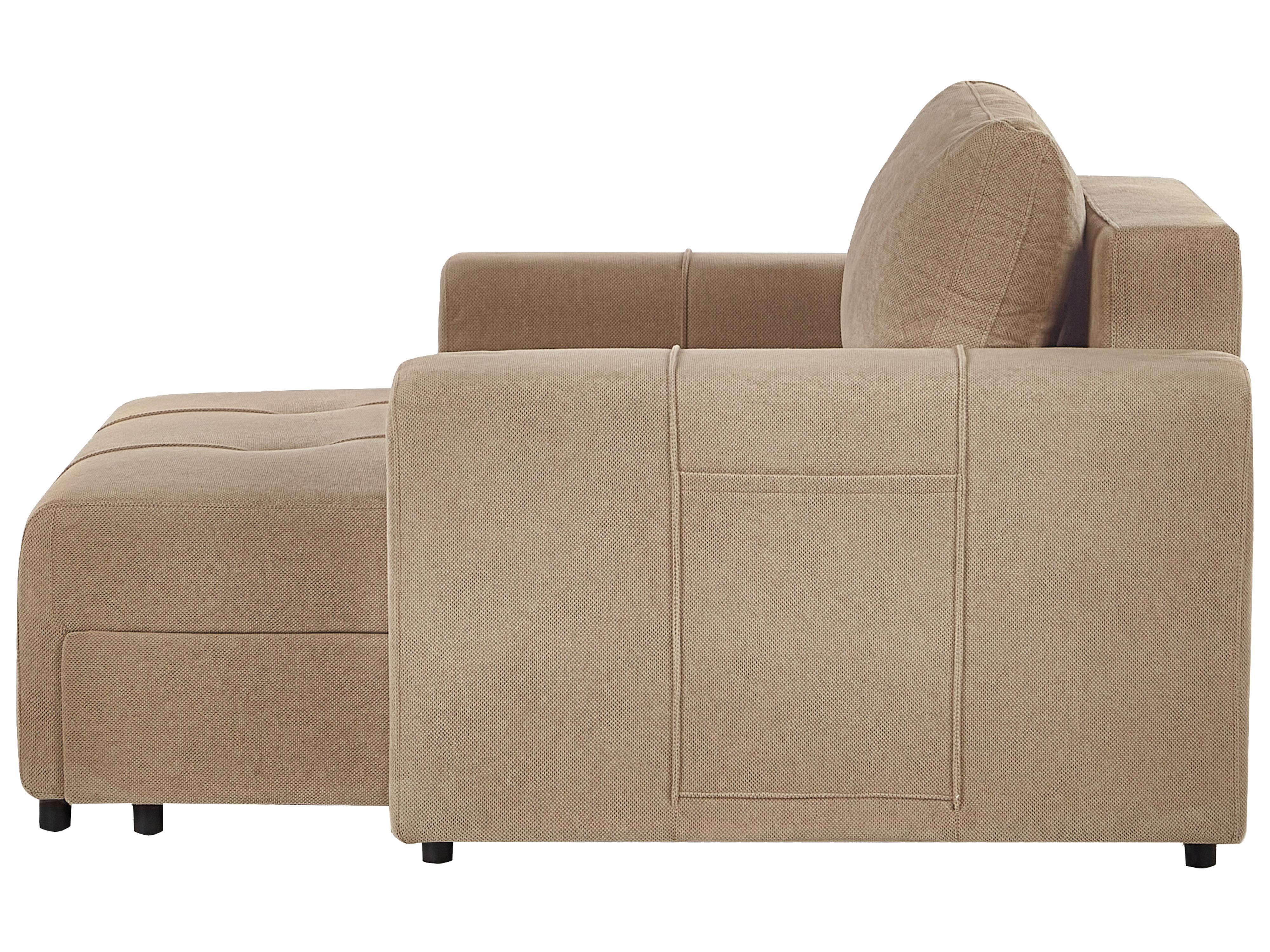 Chaise longue INNVIK Stof Bruin met opbergruimte