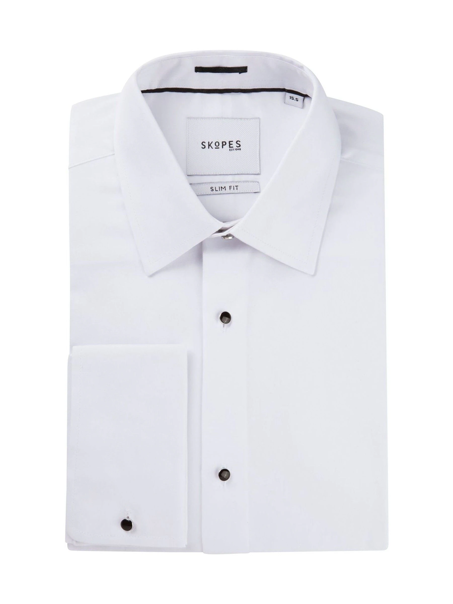 Wit - Smal - Skopes Luxury Formal Tailored Fit Dress Shirt