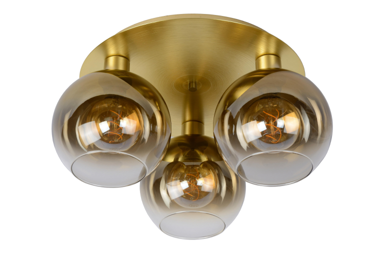 Lucide Marius 3 plafondlamp Ø50 messing
