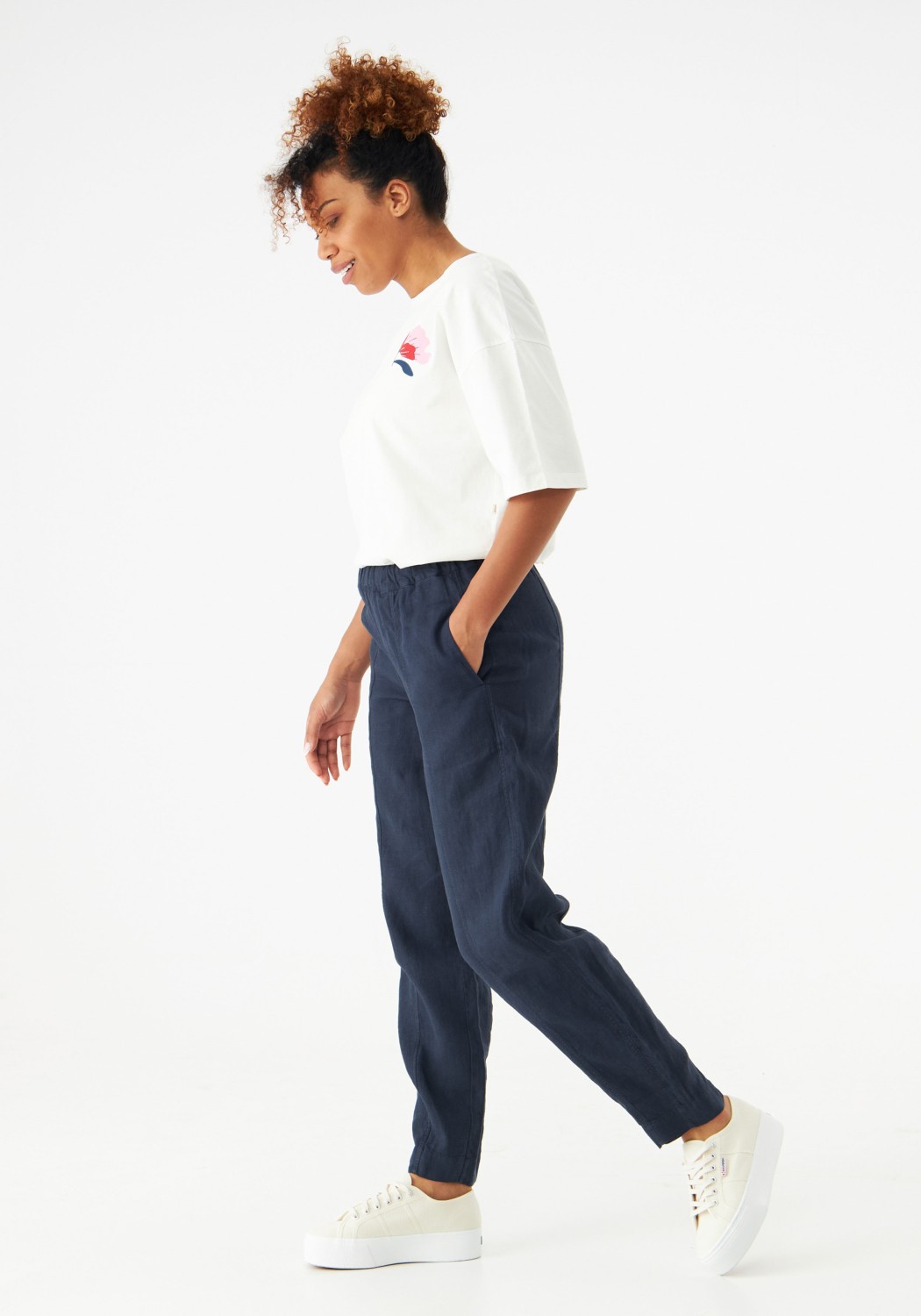 Givn Berlin Leinenhose Elin Midnight Blue