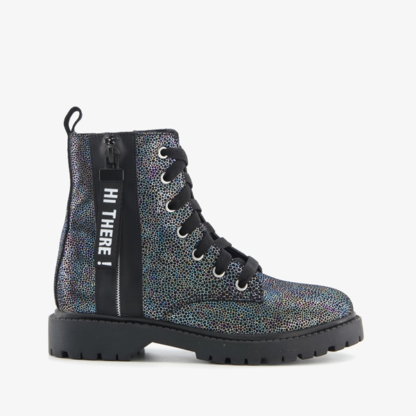 Braqeez leren meisjes boots met metallic details