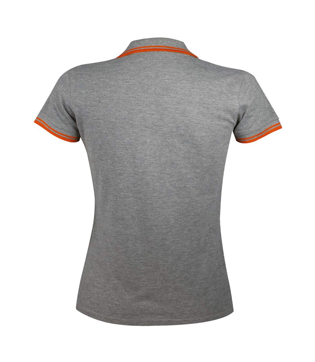 SOLS - Polo manches courtes PASADENA - Femme (Gris chiné/orange) - UTPC2432