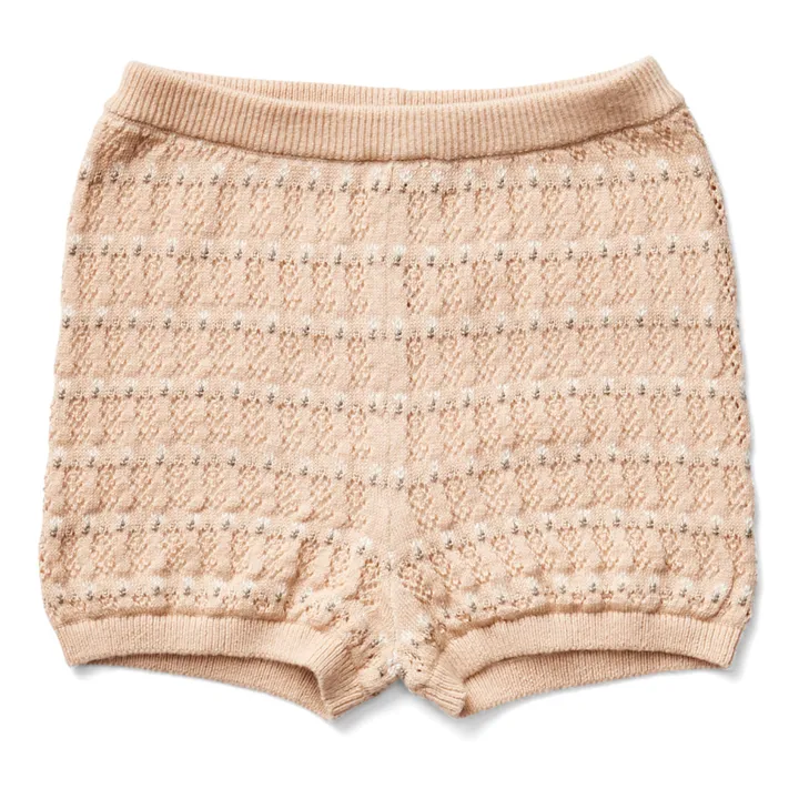 Soor Ploom Short Maille Coton Pima Bio Ajouré Lacey | Rose pêche
