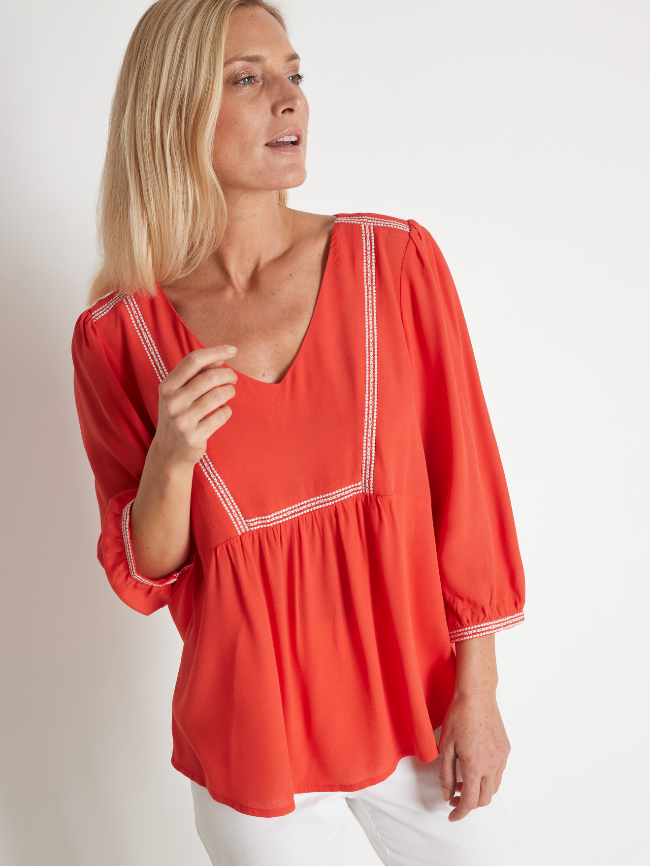 Blouse ample en crêpe