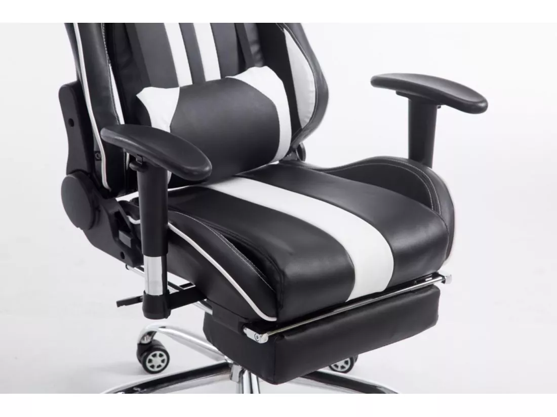 Chaise de bureau - Similicuir - Noir / Blanc - Limit
