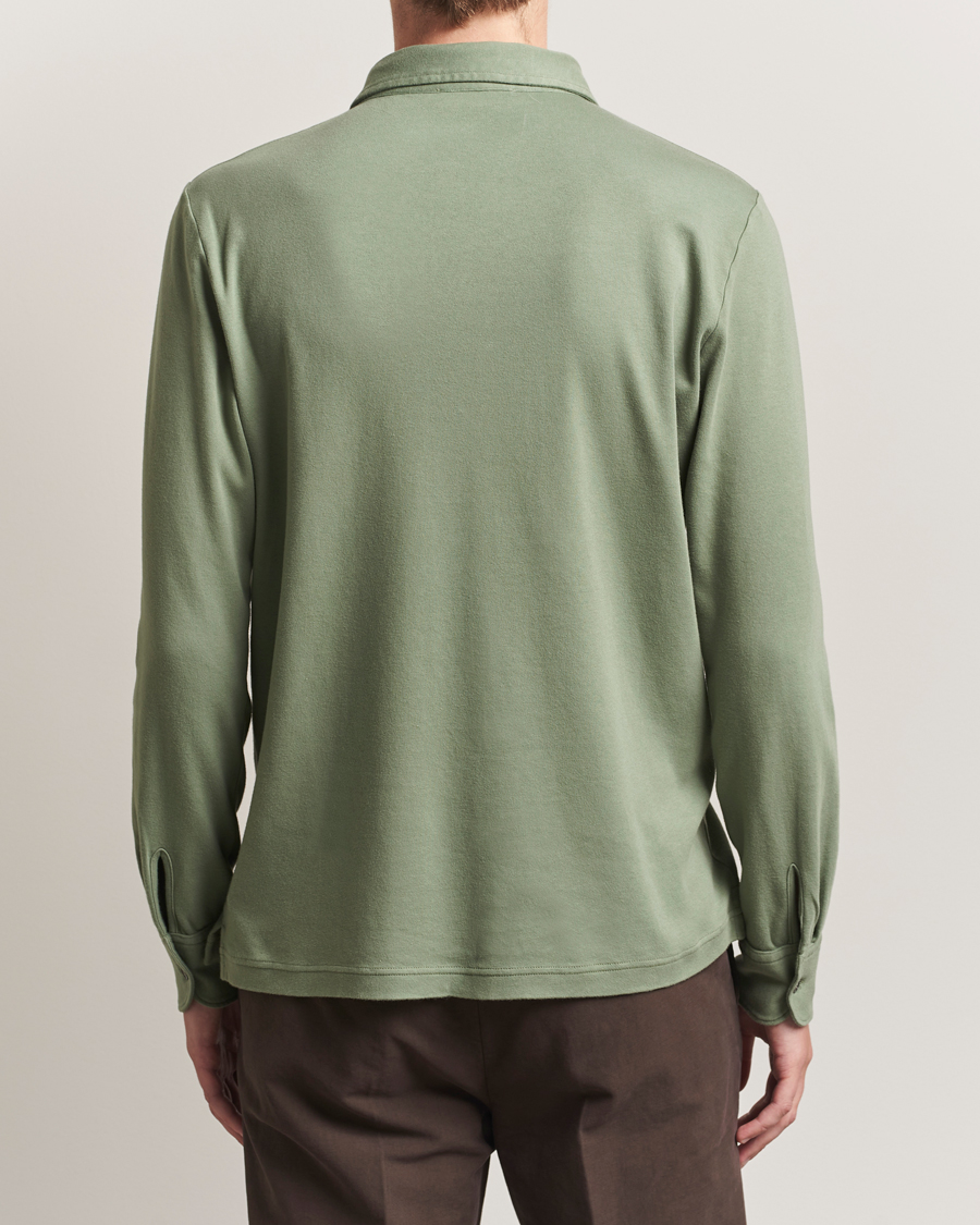 Zanone Heavy Jersey Long Sleeve Polo Sage