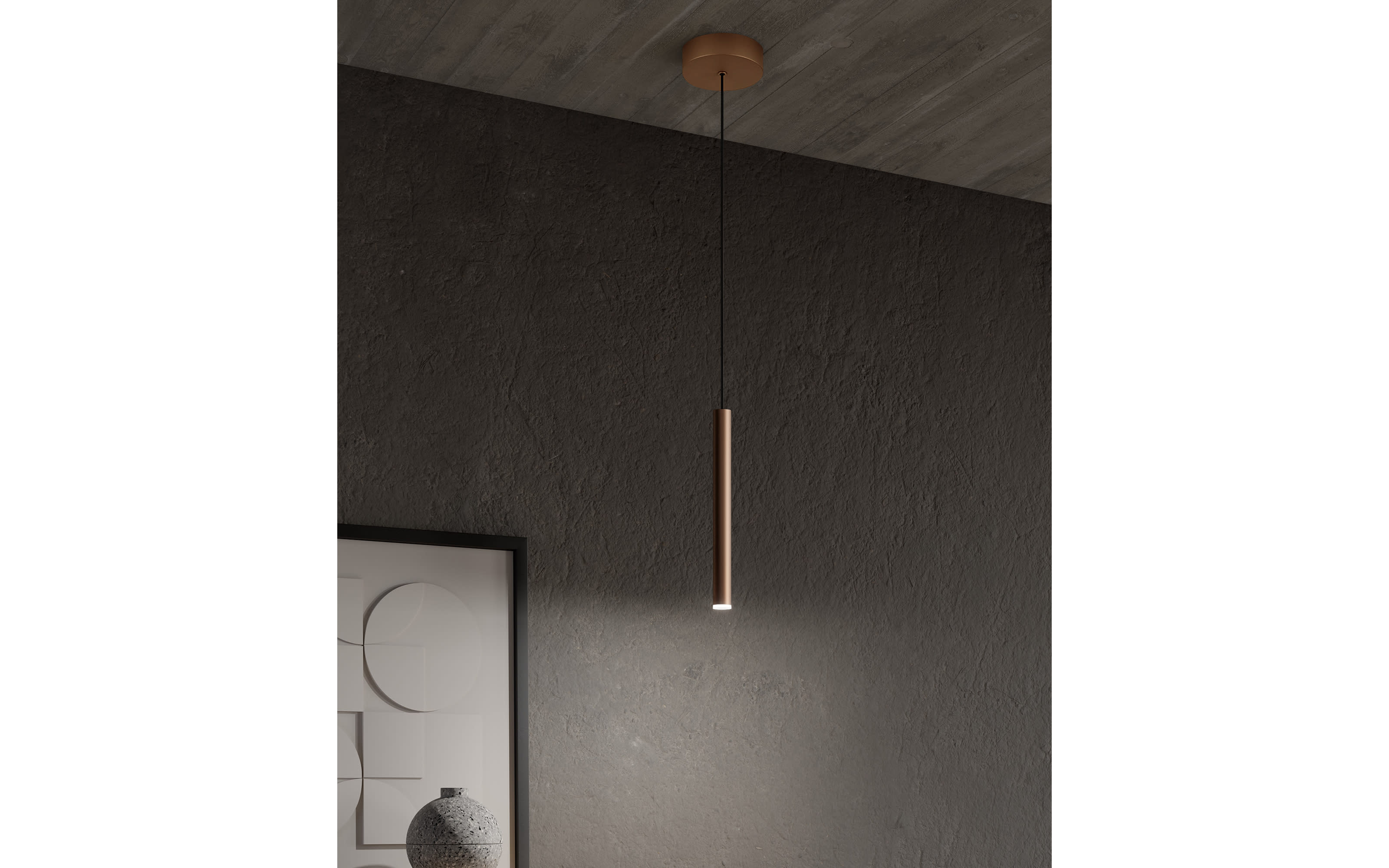 LED-Pendelleuchte Calina, coffee, 150 cm, inkl. Funkfernbedienung