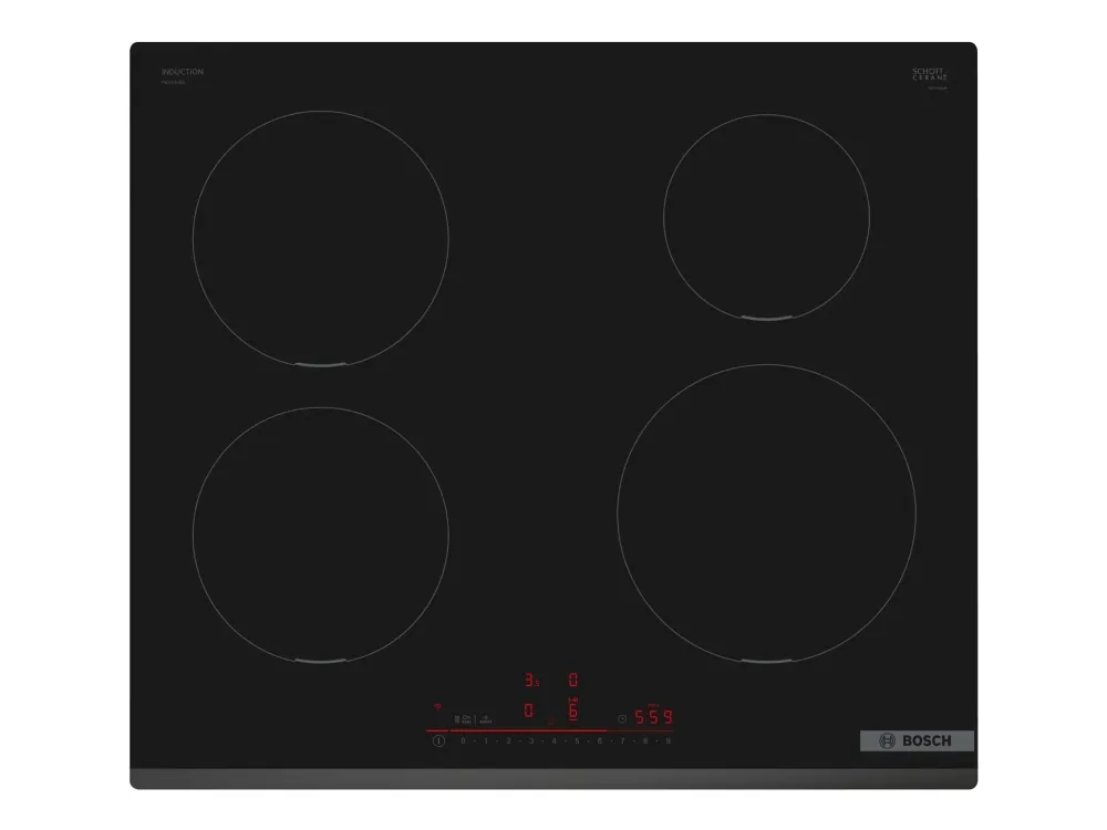 Bosch Serie | 6 PIE631HB1E - Induktions kogeplade - 4 plader - Niche - bredde: 56 cm - dybde: 49 cm - rammeløs - sort