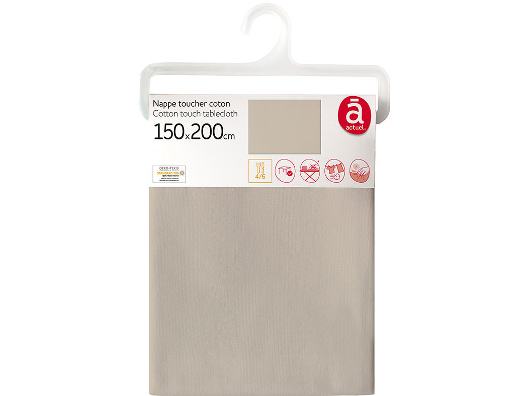 TOALHA MESA 100%POL ACTUEL BEGE 150X200
