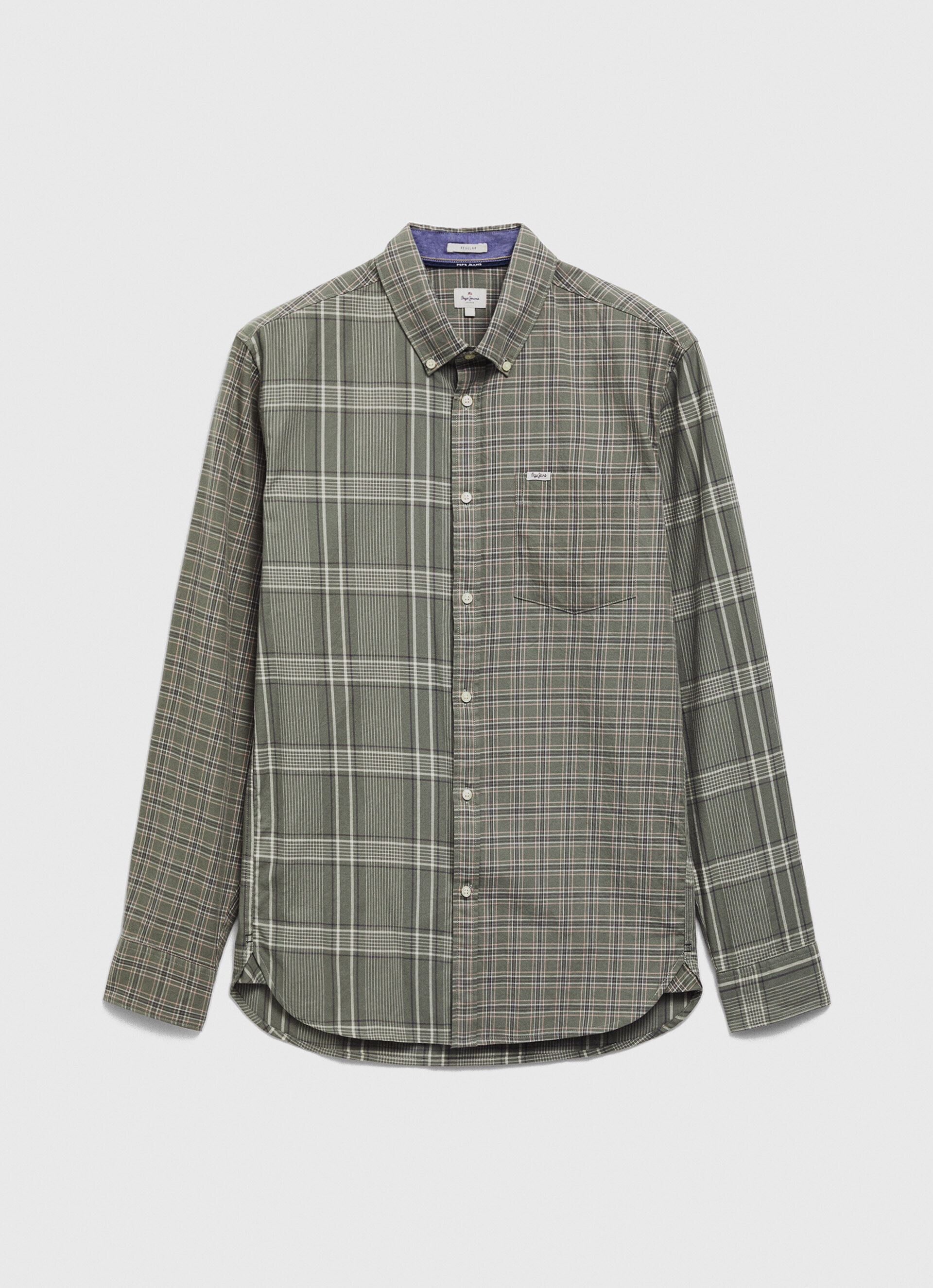 CAMISA XADREZ MISTA DE CORTE REGULAR - verde-esmeralda