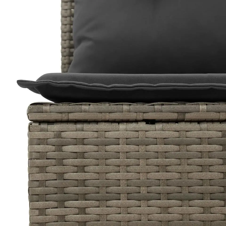 vidaXL Loungeset met kussens voor 9 personen - Grijs - Poly rattan