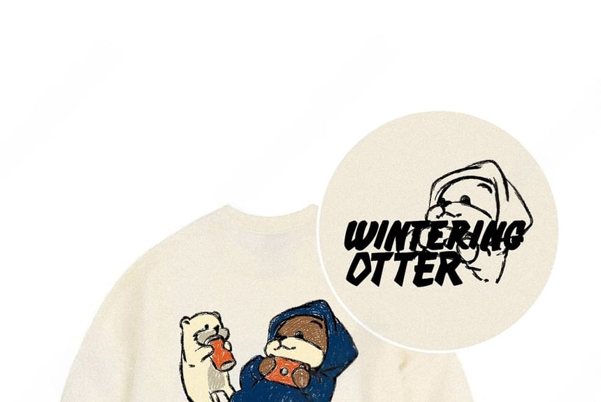 SeoulPop - Otter Print Loose-Fit Sweatshirt
