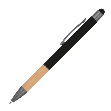 Macma Touchpen Kugelschreiber mit Griffzone aus Bambus / Farbe: schwarz