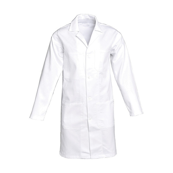 Blouse homme manches longues 100% coton blanc, taille 44 / 46