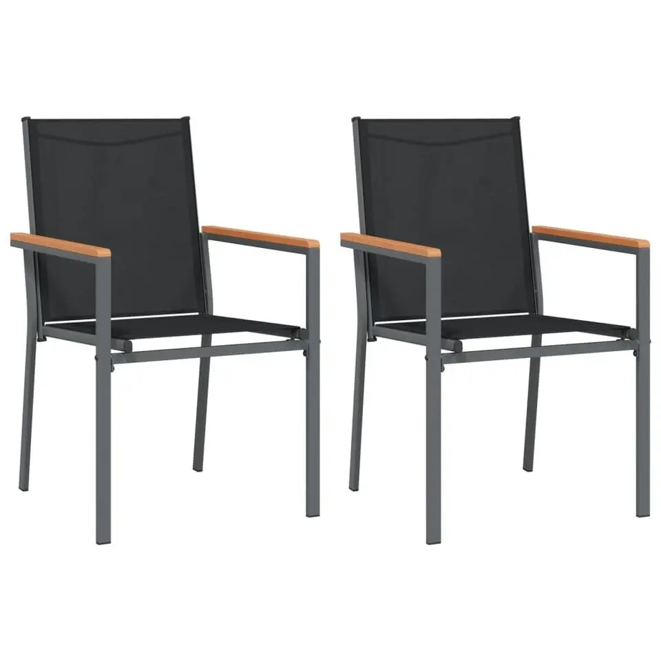 vidaXL - Tuinstoel - Zwart - Staal - 2 stuks