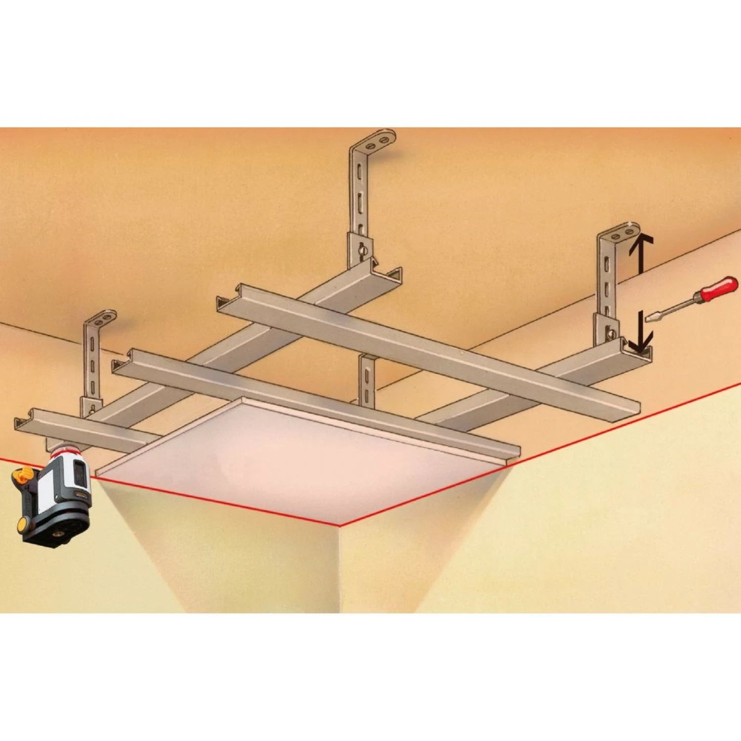 Laserliner SmartLine-Laser 360° Set Kruislijnlaser incl. statief en ontvanger in tas - rood - 2 lijnen - 30m