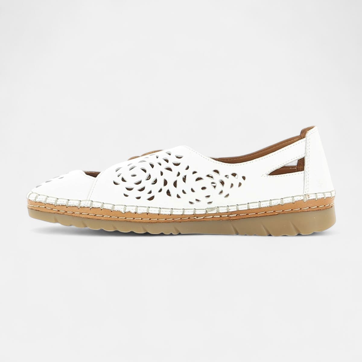 Ballerines Femme en cuir blanc