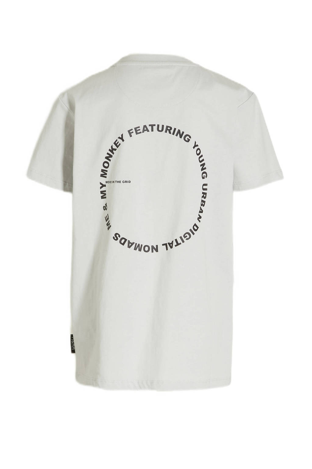 Me & My Monkey T-shirt Miles met printopdruk grijs