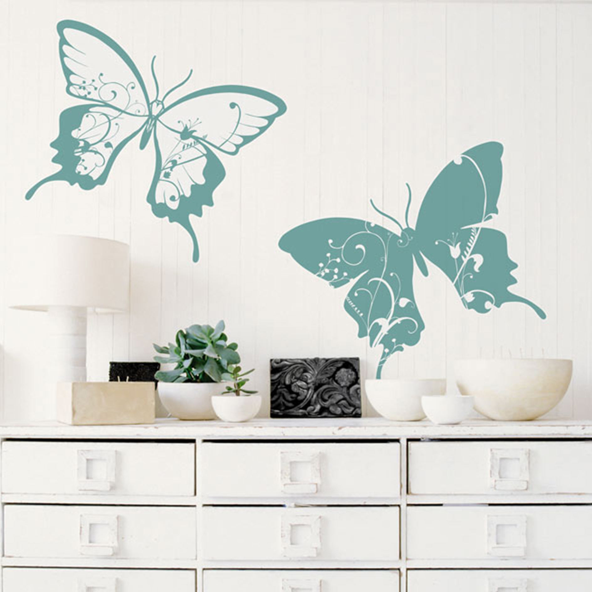 Wandtattoo FARFALLE - blau - 50x70 cm