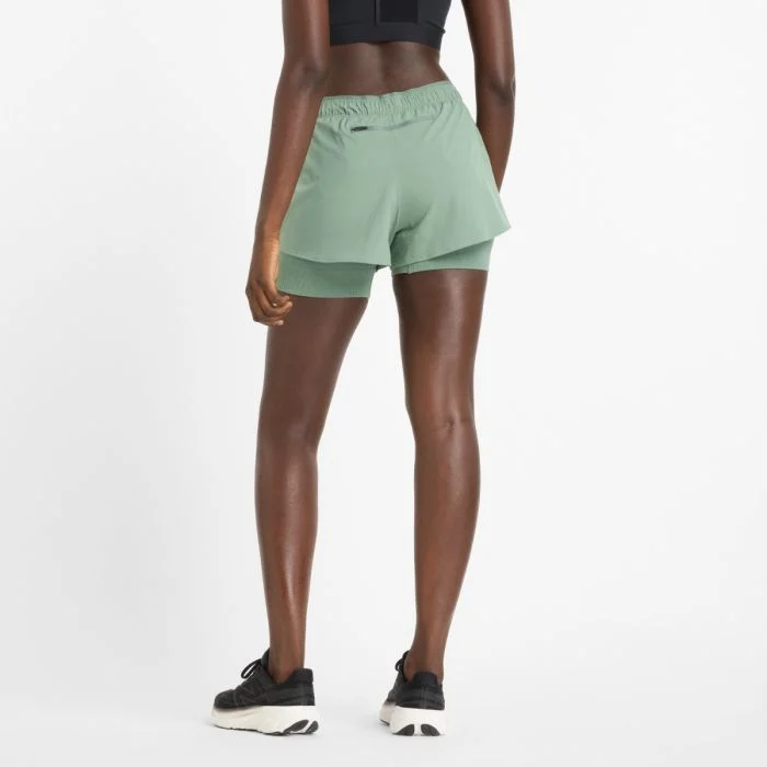 New Balance Dame Shorts RC Seamless 2in1 3 Inch Shorts Grøn