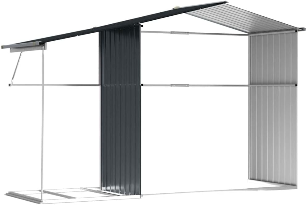 Kangmusi Gerätehaus Anthrazit 277x192,5x179 cm Verzinkter Stahl, Anthrazit 3188292