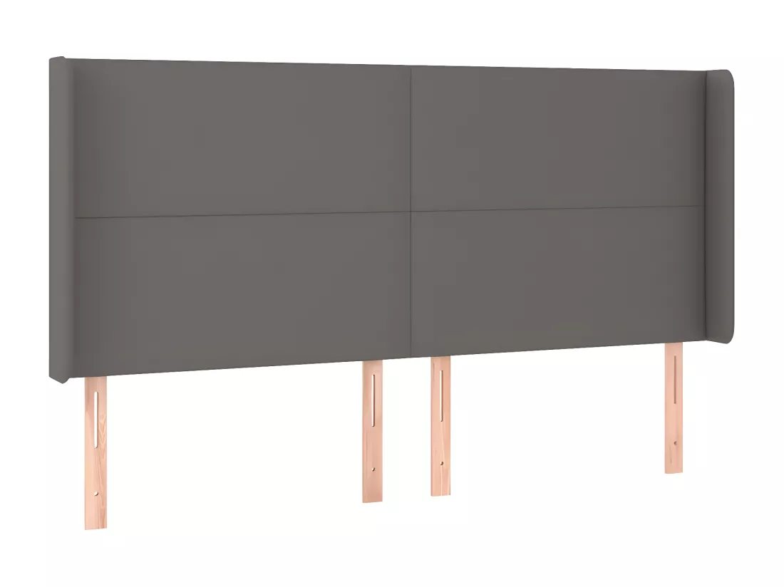 Sommier tapissier et matelas et LED Gris 200x200 cm Similicuir