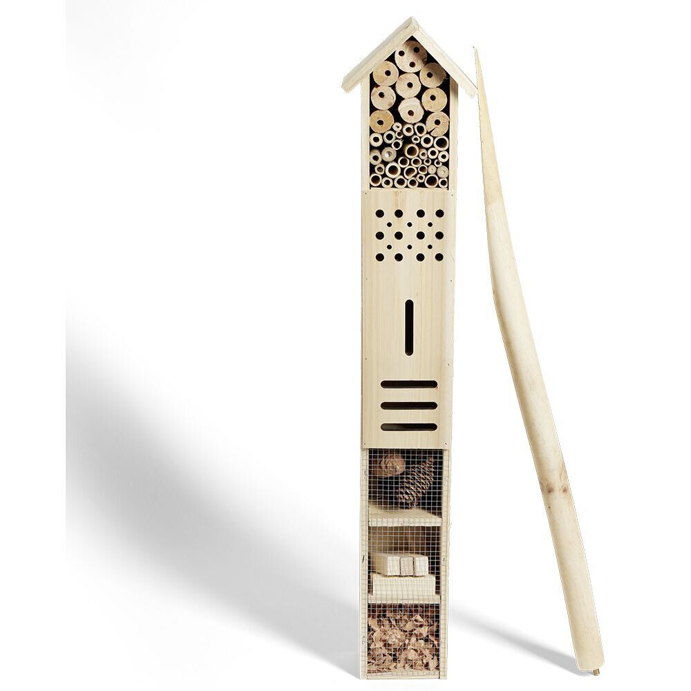 Hôtel à insectes en bois 14,5x10x160cm