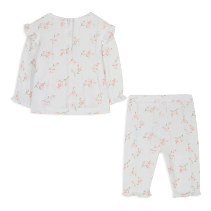 Tartine et Chocolat Ensemble de Pyjama Fleuri | Blanc