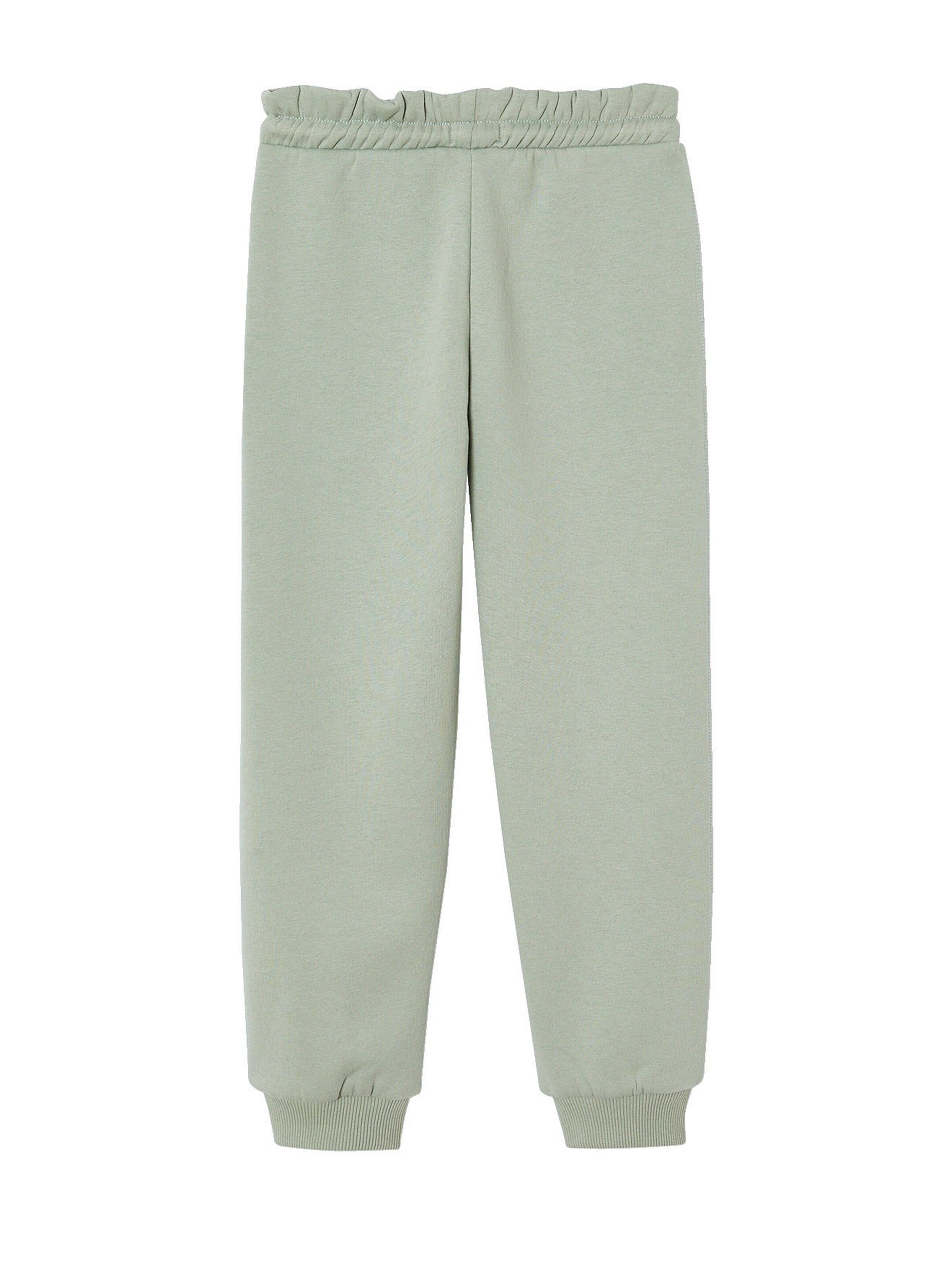 Vertbaudet Mädchen Jogginghose mit Motiv am Bein, Recycling-Polyester salbeigrün