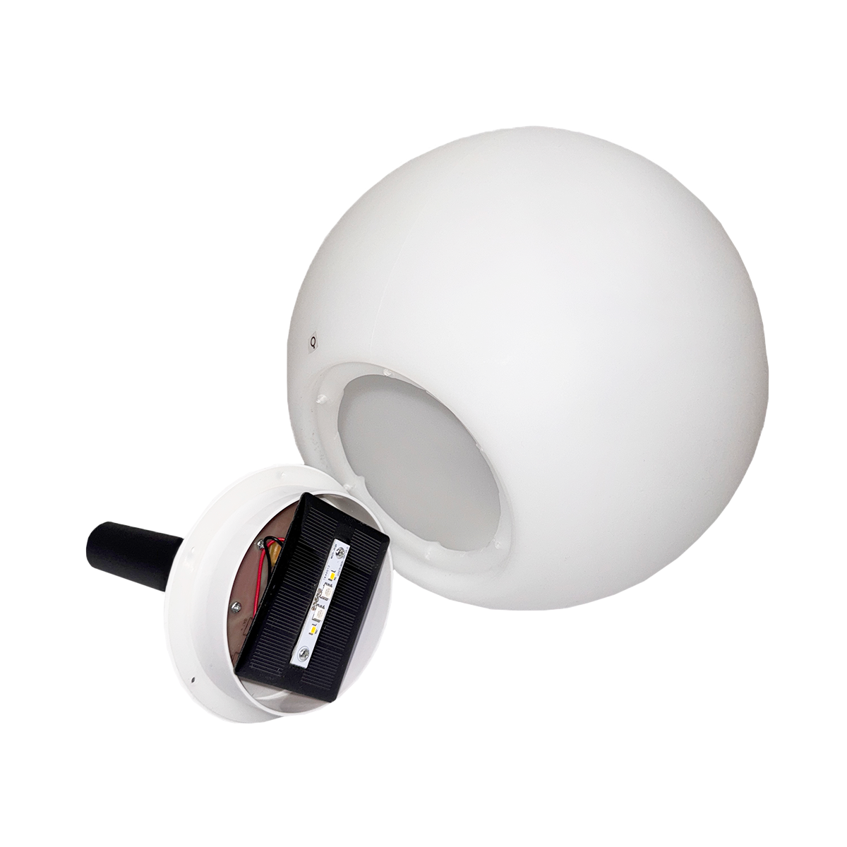 Buitenlamp wit 25 cm incl. LED IP44 solar RGBW - Ludger