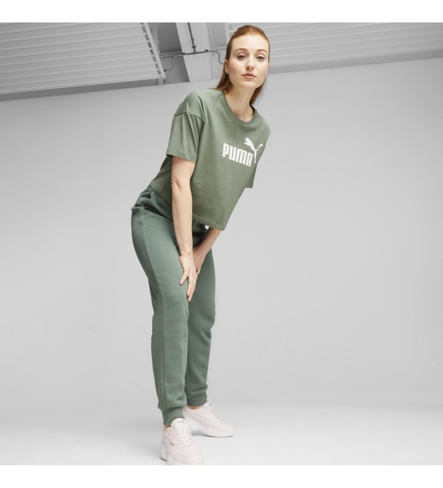 Calça verde bordada Puma Essentials+