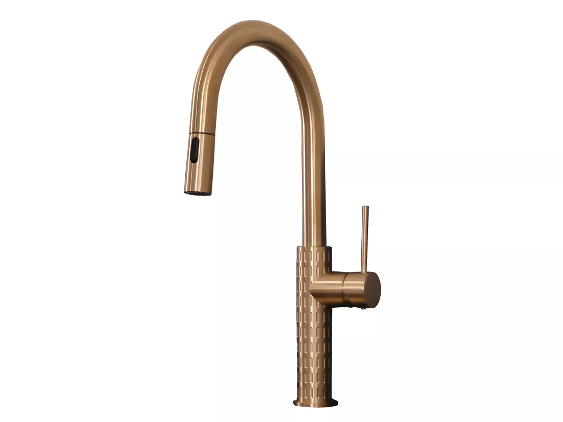 Architek mitigeur évier douchette extractible cuivre brossé - Essebagno
