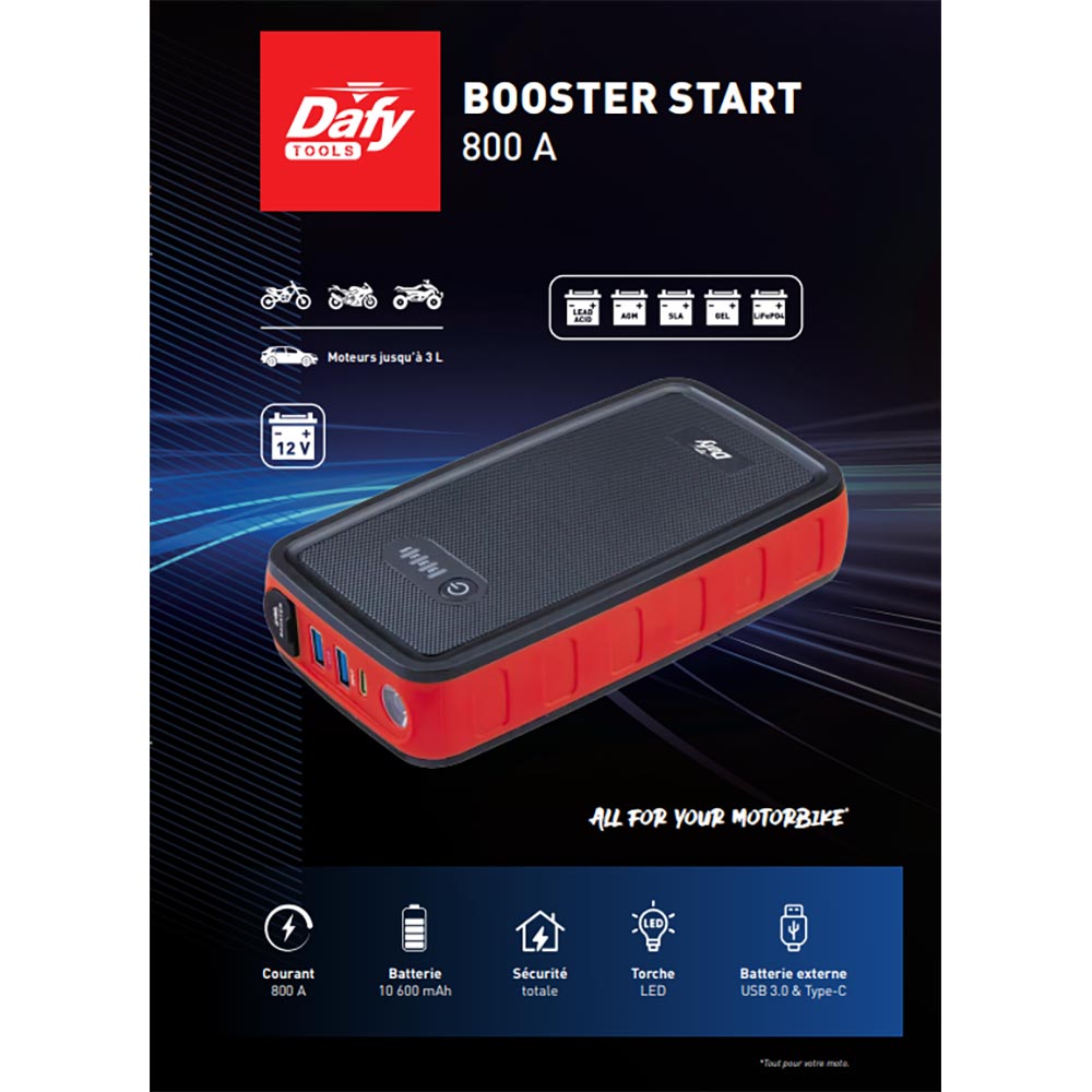 Dafy Moto - Booster Start 800A Rouge / Gris