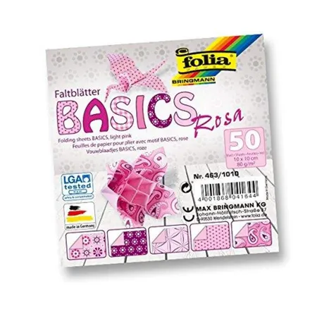 Folia Faltblätter Basics rosa 10 x 10 cm, 50 Blatt