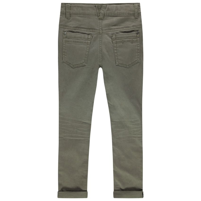 Pantalon à poches uni effet used et crinkle - Kaki