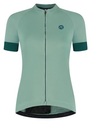 Maillot Manches Courtes Vélo Rogelli Modesta Menthe/Bleu Femme