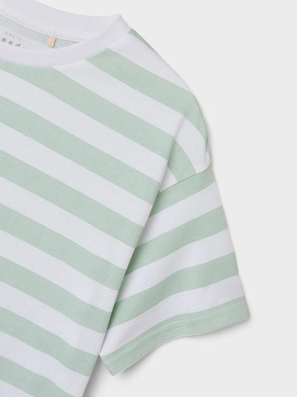 NAME IT gestreept T-shirt NKFVITANNI zachtgroen/wit