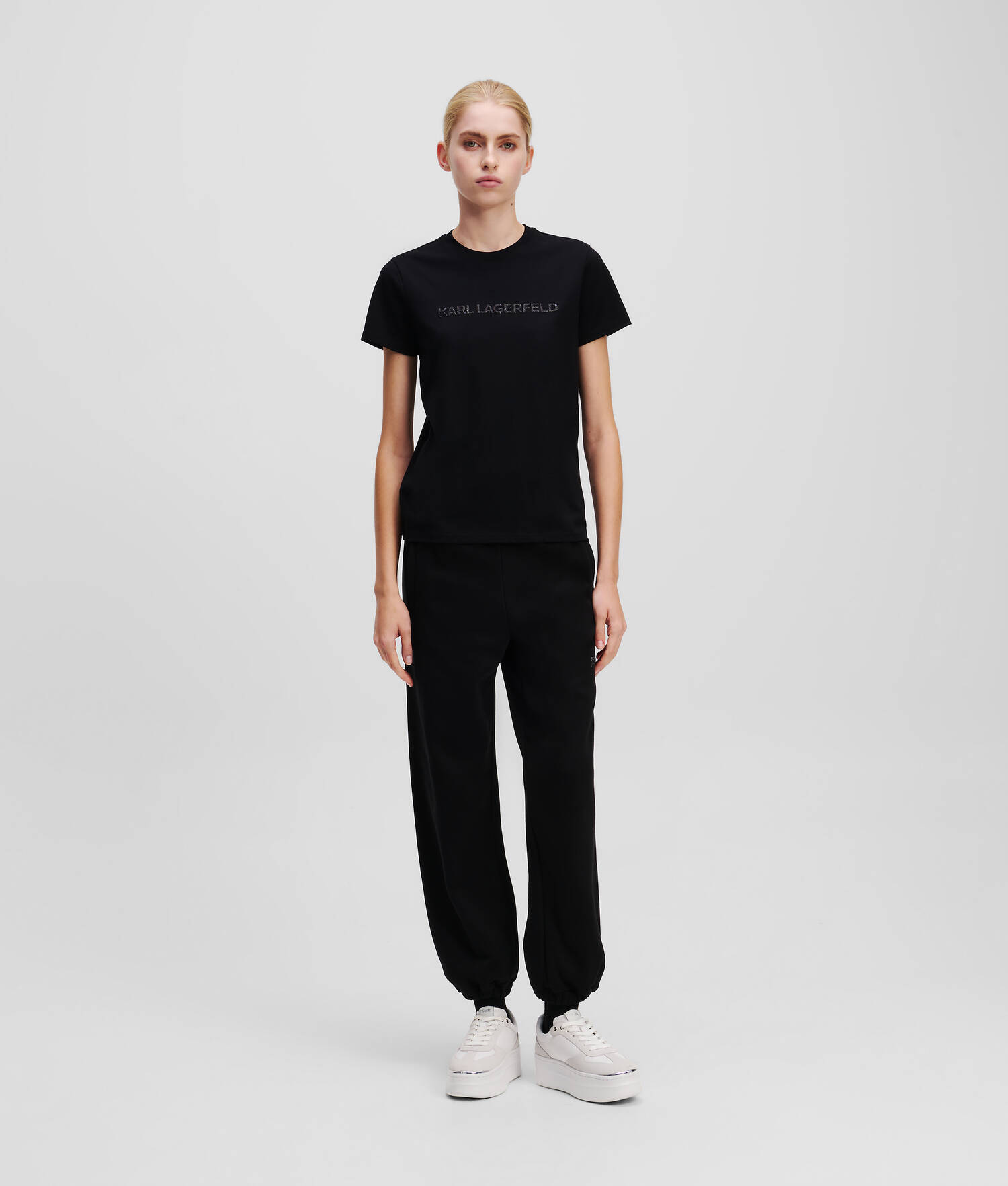 T-SHIRT À LOGO PAILLETTÉ KARL