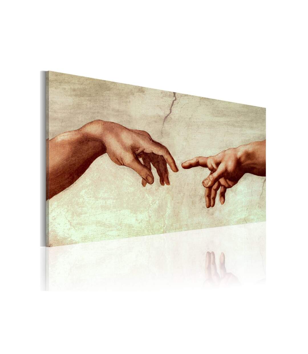 Paris Prix - Tableau Peint à La Main la Création D'adam : Fragment De Peinture 60x120cm