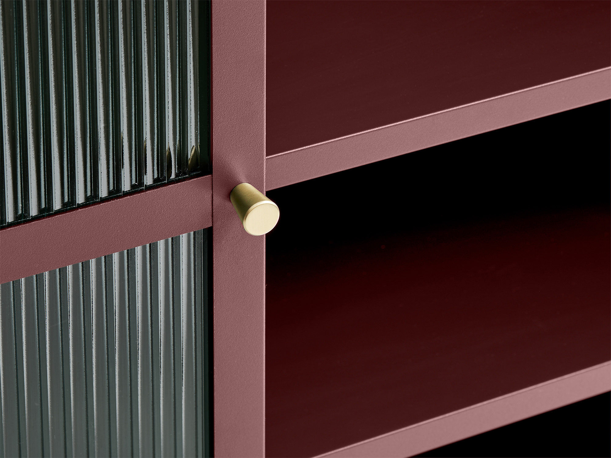 Vitrinekast Omeo 140x111 cm bordeauxrood