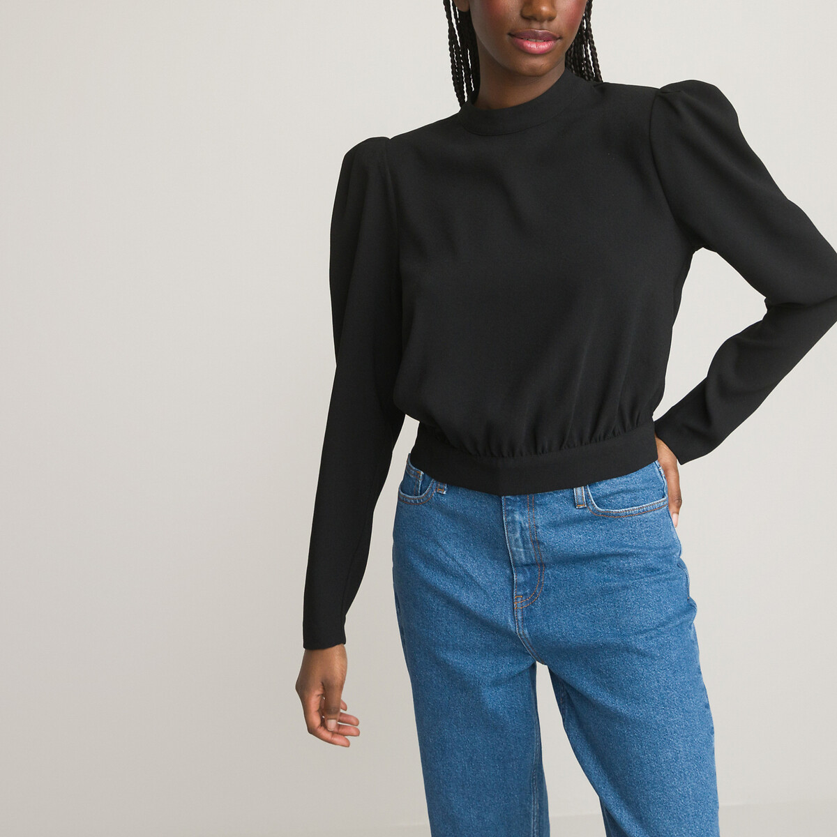 COLEÇÕES LA REDOUTE<br>Blusa com gola alta e mangas compridas