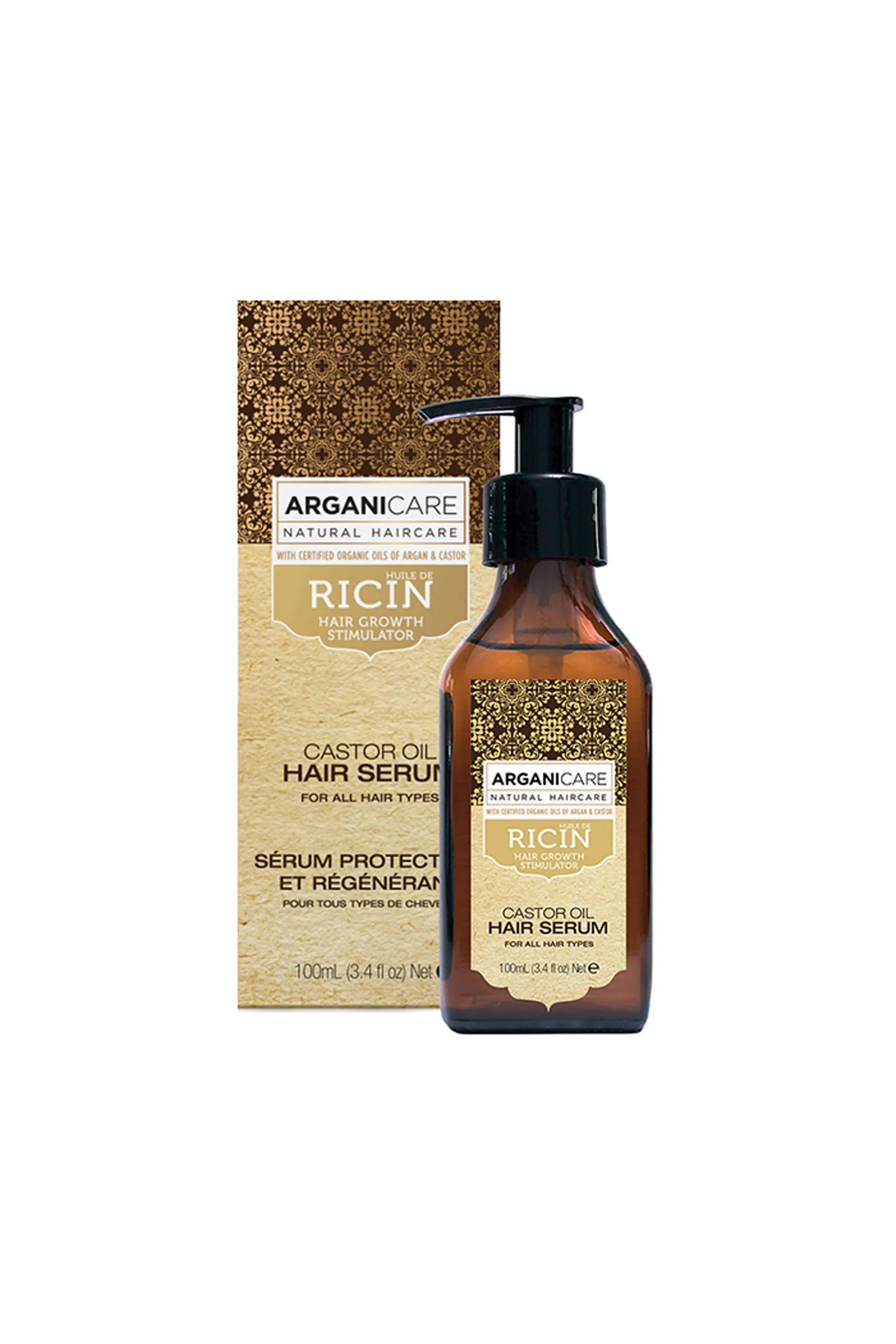 Arganicare Sérum protecteur à l’huile de Ricin Bio-100 ml