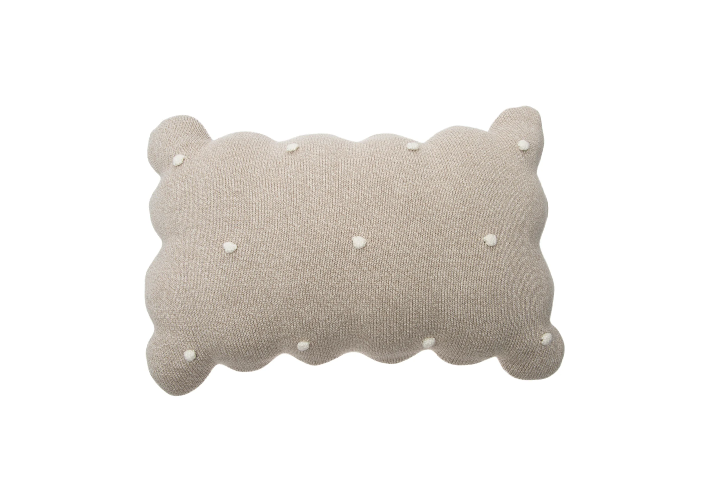 BISCUIT - Coussin en tricot en coton | Beige