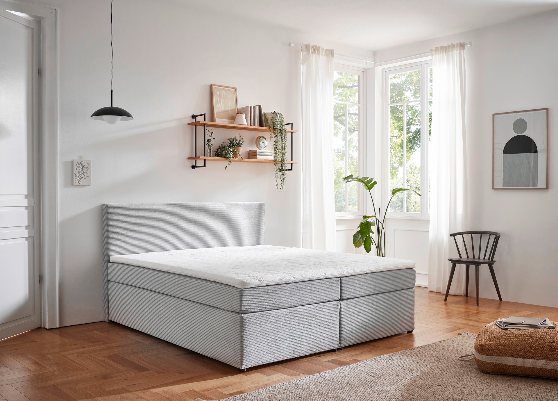 Boxspringbett LEIA 180 x 200 cm grau