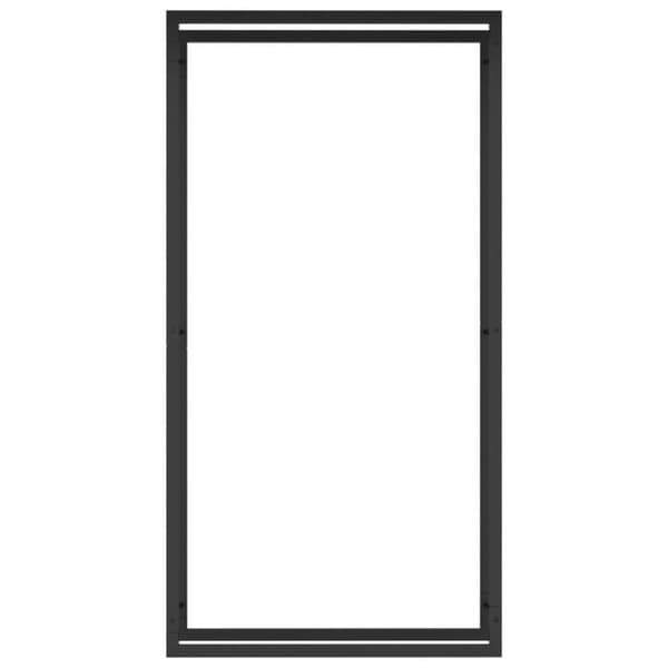 vidaXL Vedstativ matt svart 80x28x154 cm stål