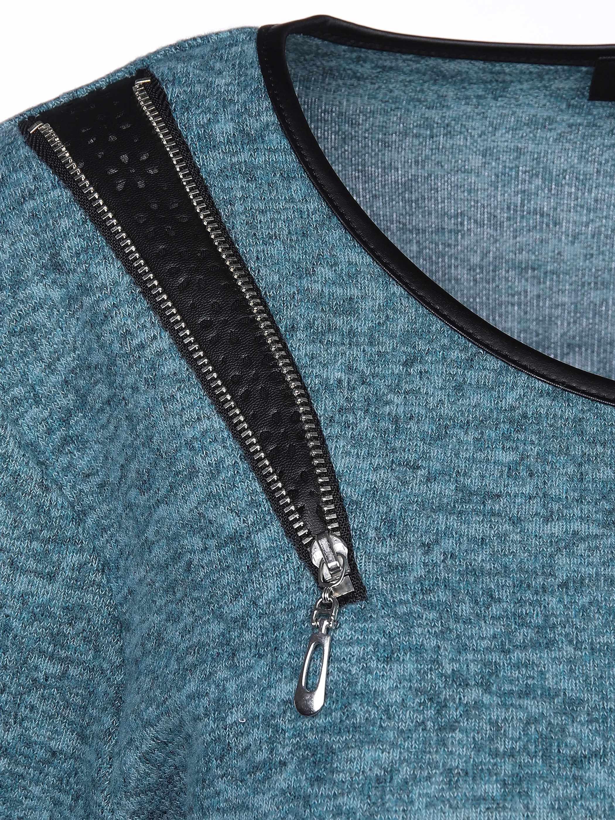 Damen Flauschshirt mit Reißverschluss-Detail
