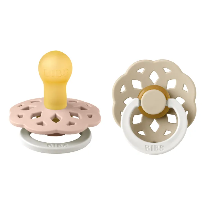 Bibs Tétines phosphorescentes en caoutchouc naturel Bohème - Set de 2 | Blush